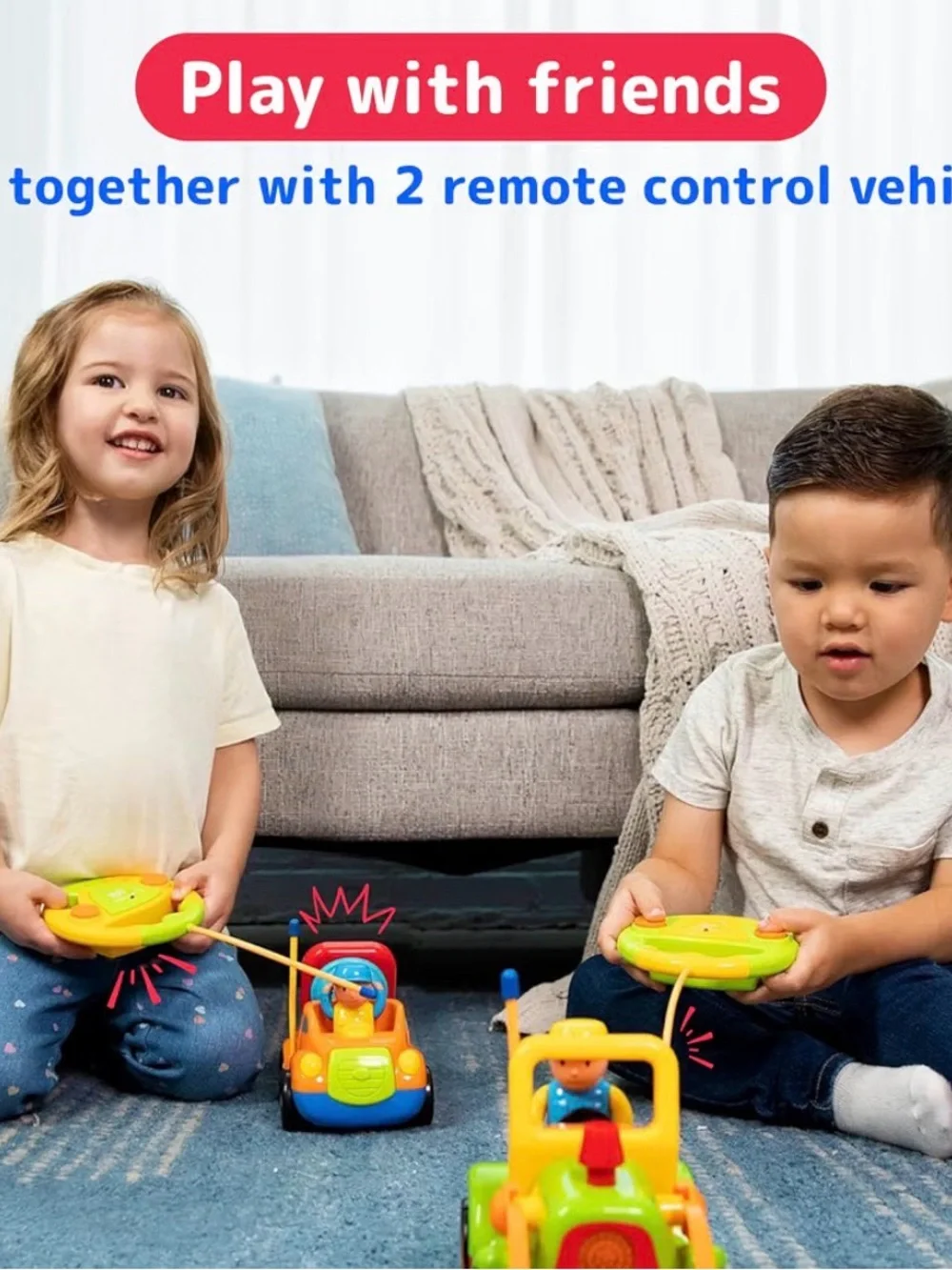 2Pk Remote Control Cars 3-5 Yr Old Truck Tractor Toddler Not In Original Box New